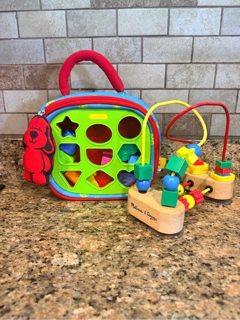 Melissa & Doug Toys Baby First Bead Maze & Shape Sorter Activity Bag